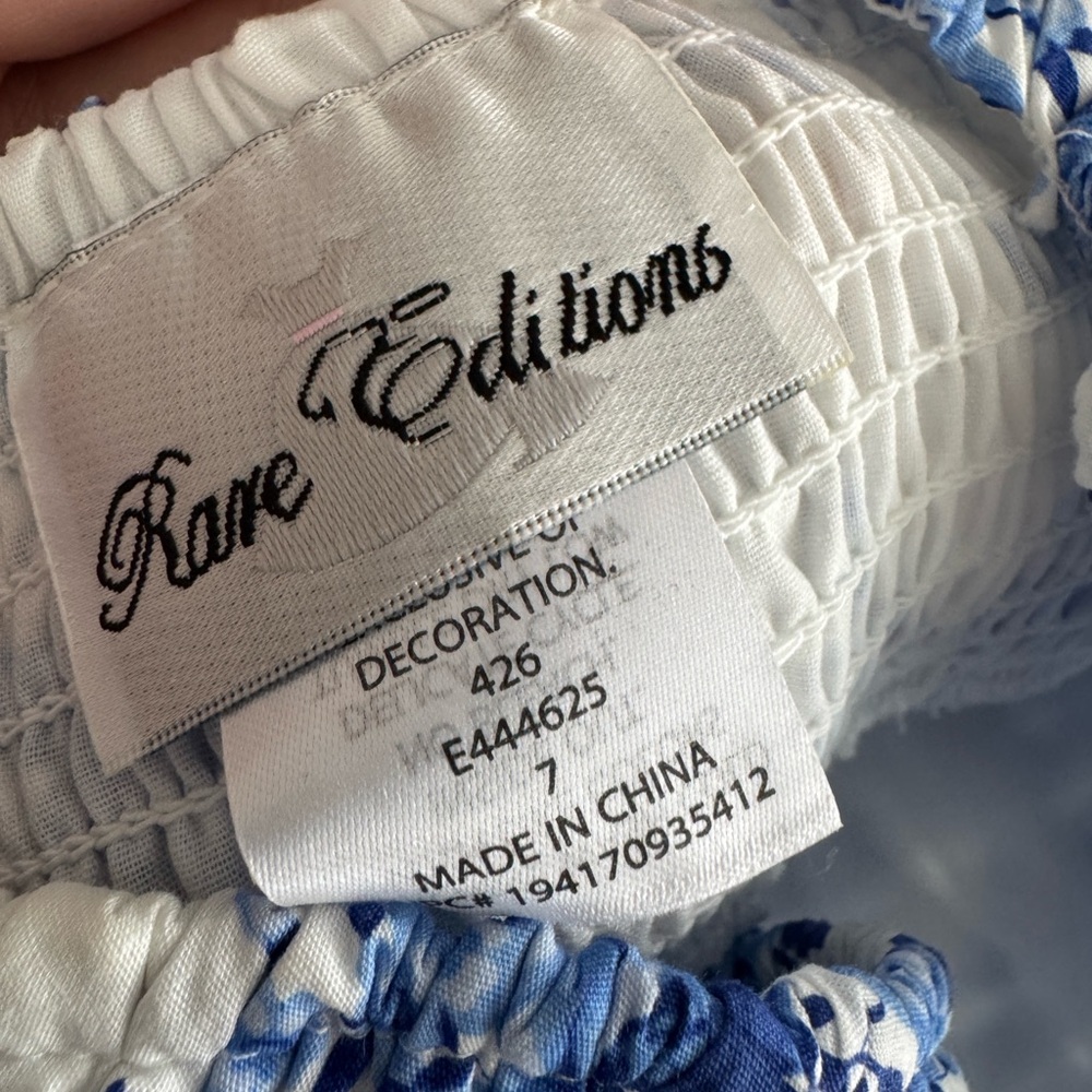 Rare Editions Blue Floral Kids Dress - Picture 5 of 5